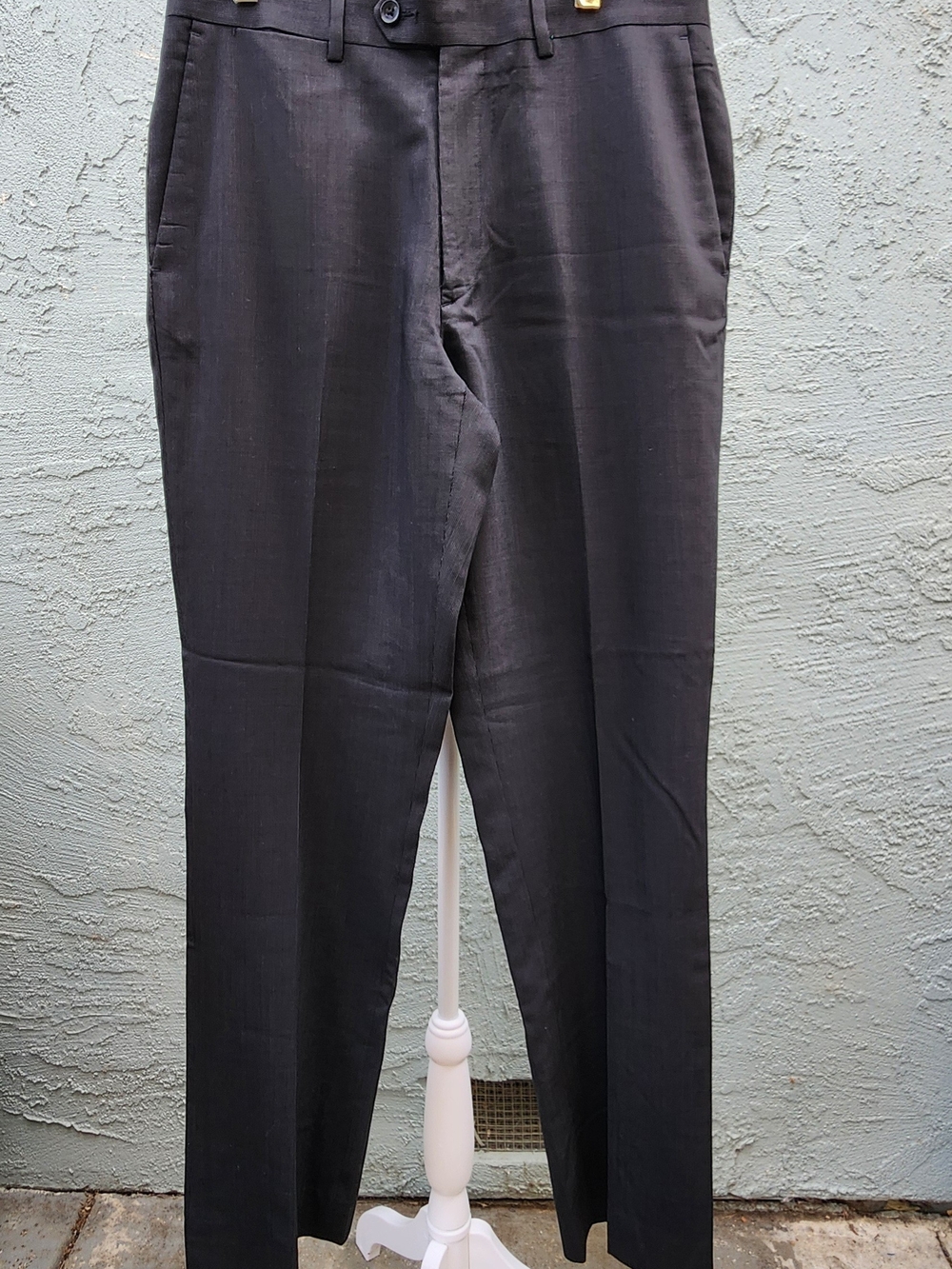 Perry Ellis Portfolio Gray Wool Blend Flat Front Dress Pants Trousers 32x32